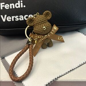Brown Bear Keychain with Braided Loop